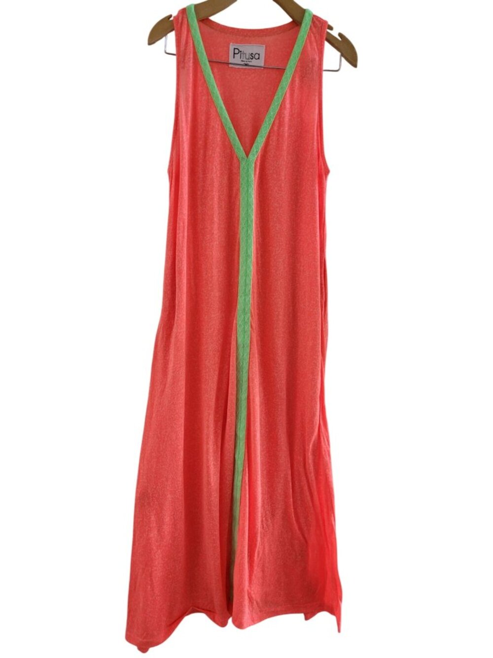 Pitusa Womens Inca Maxi Sun Dress size Medium Petite Watermelon swim Cover up - Picture 2 of 8